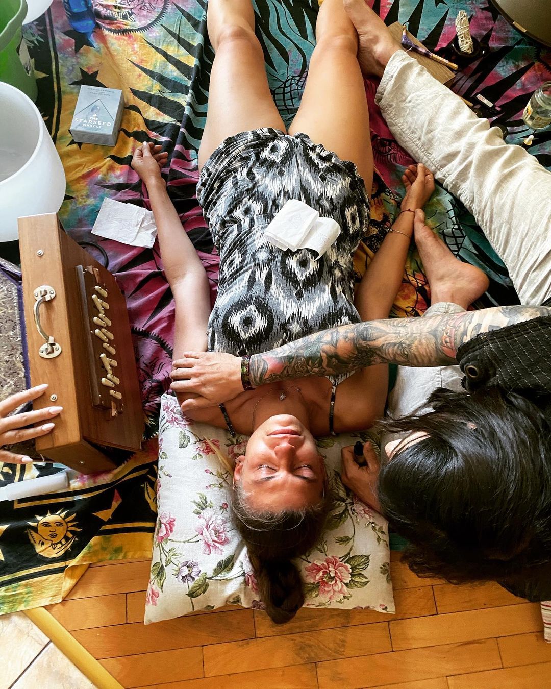Crystal cups and gong deep sound healing ceremonies.